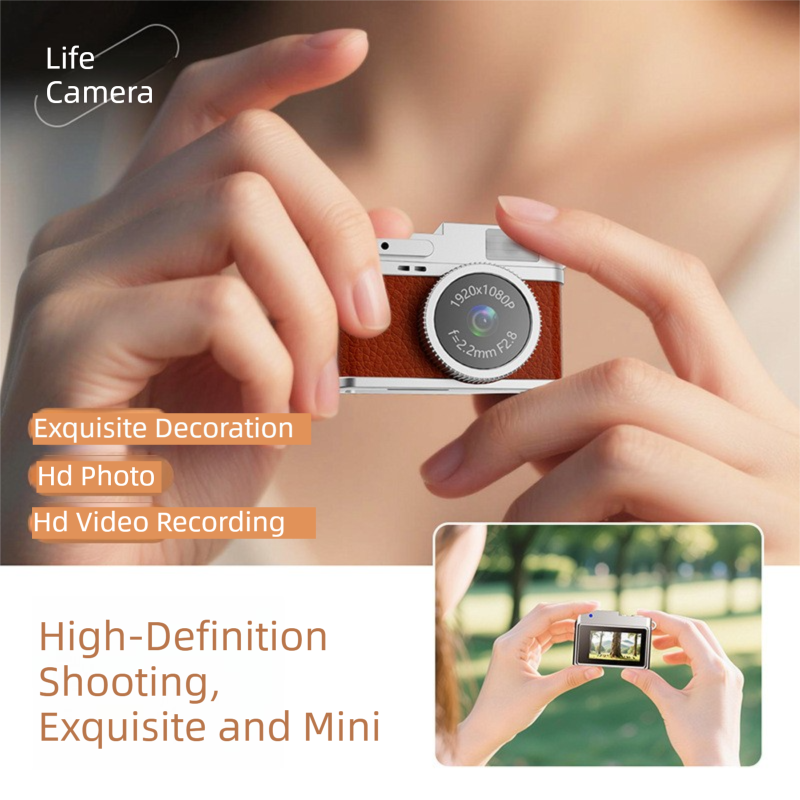 Retro Style Ultra-Mini Thumb Cam for Vlogging (Black) - Portable Digital Photo view 3