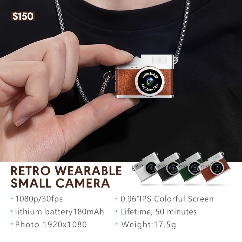 Retro Style Ultra-Mini Thumb Cam for Vlogging (Green) - Portable Digital Photo view 2