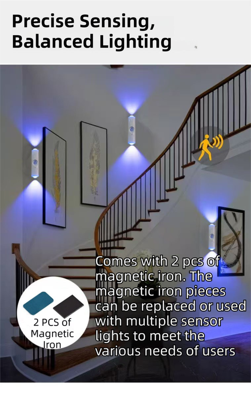 2-PCS Smart Motion Sensor Atmosphere Night Light(3-Level Color) - USB view 3