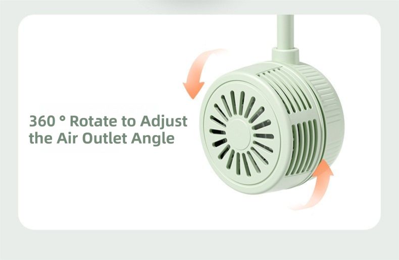 Green Foldable Bladeless Neck Fan - Portable Turbine Fan with 3-Speed & 360° view 4