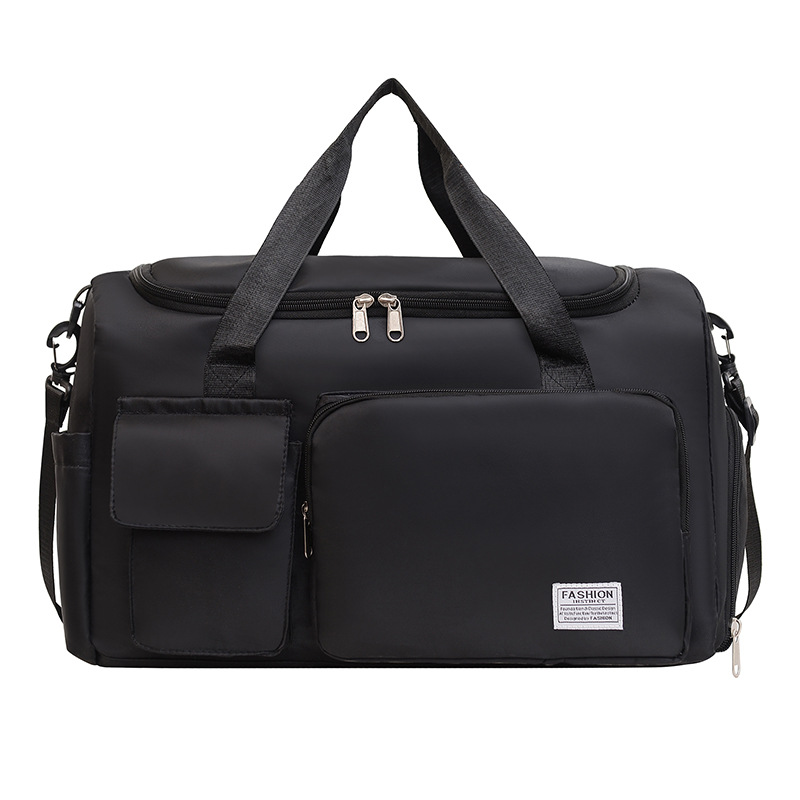 Black Lightweight & Waterproof Sports Gym Bag with Separate Shoe Compartment