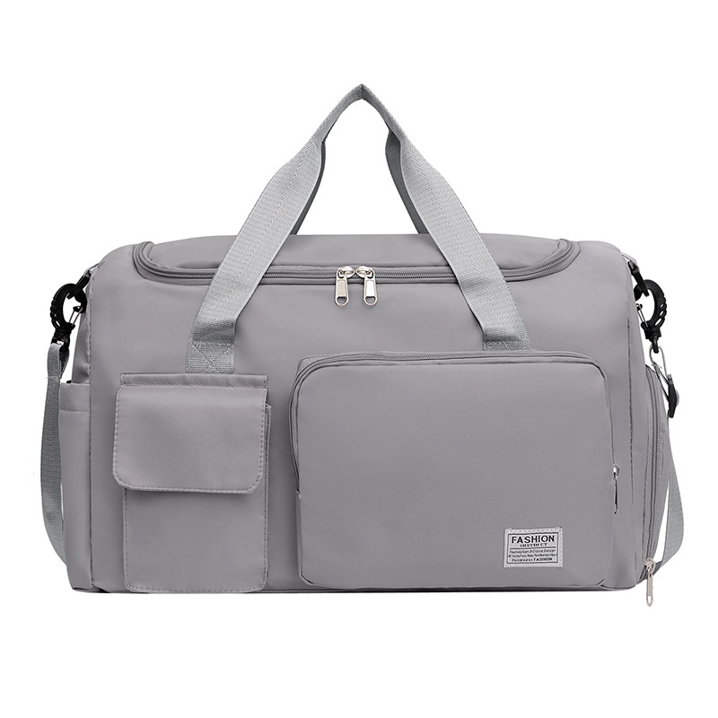 Grey Lightweight & Waterproof Sports Gym Bag with Separate Shoe Compartment