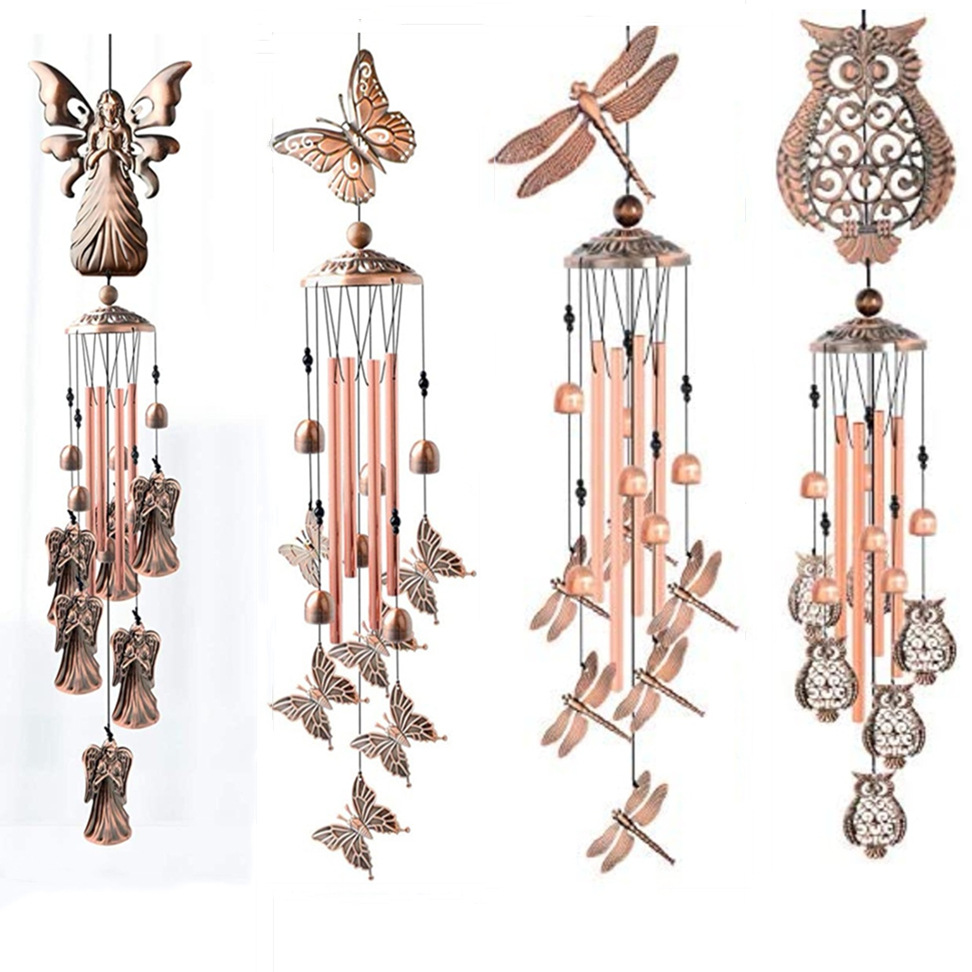 90cm Large Creative Butterfly Vintage Metal Tube Wind Chimes - Handcrafted view 3