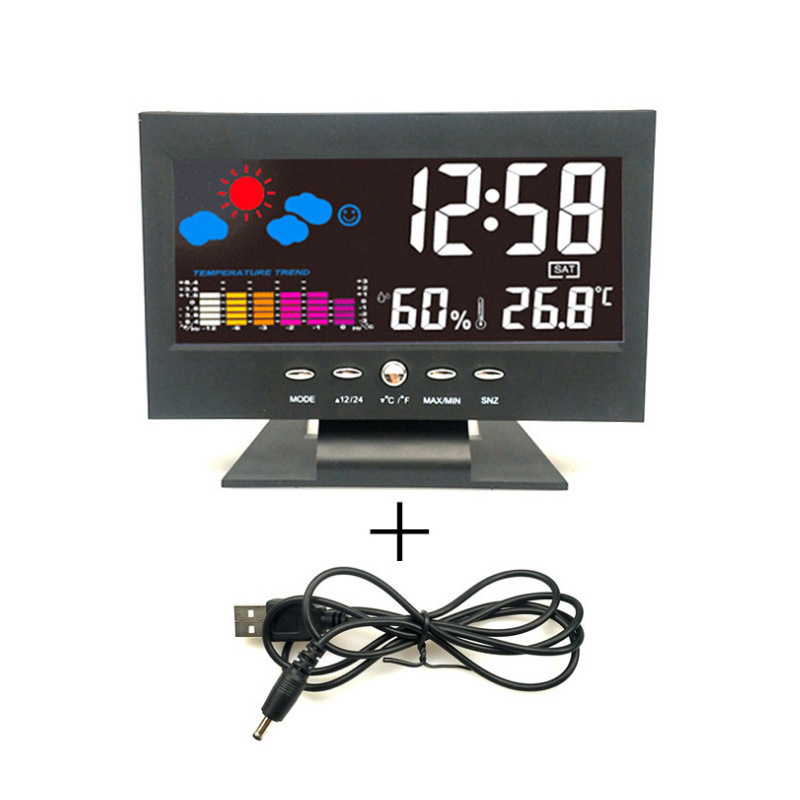 Digital Weather Forecast Clock With Alarm Clock - Color LCD Display with Date view 2