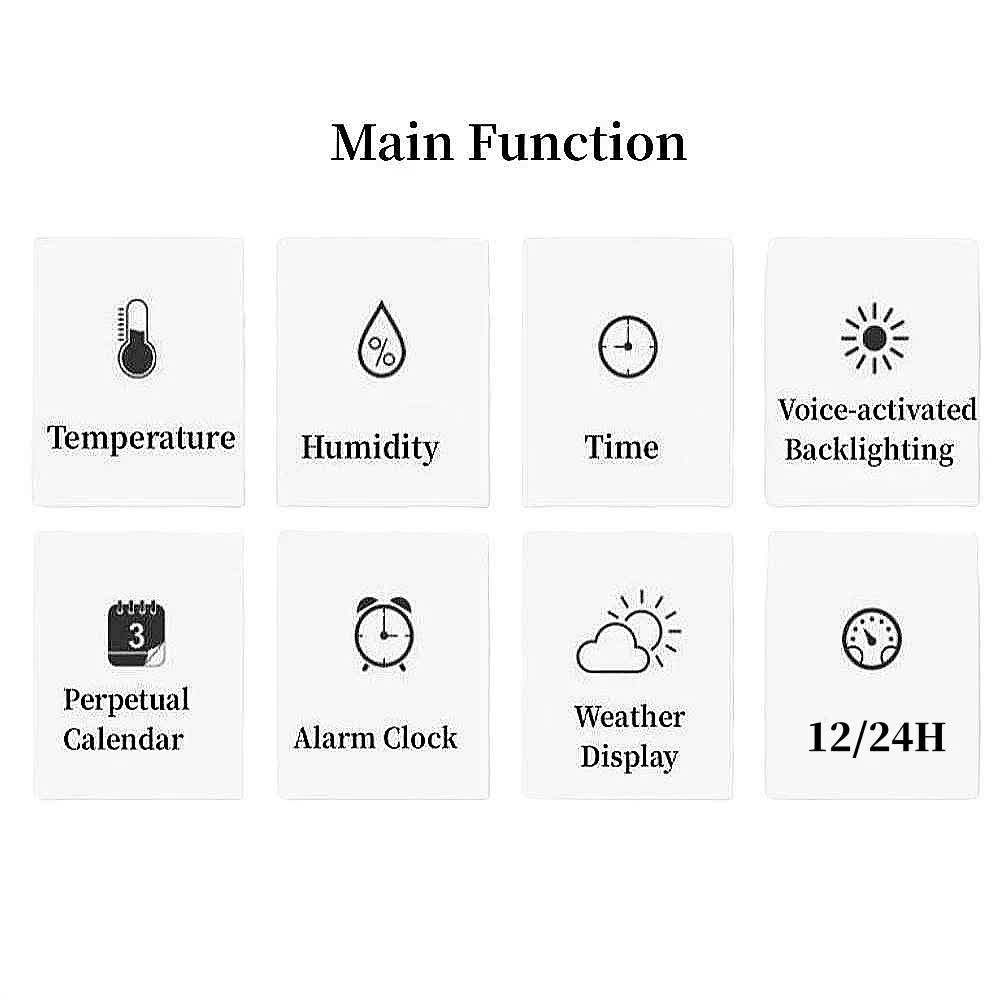Digital Weather Forecast Clock With Alarm Clock - Color LCD Display with Date view 3