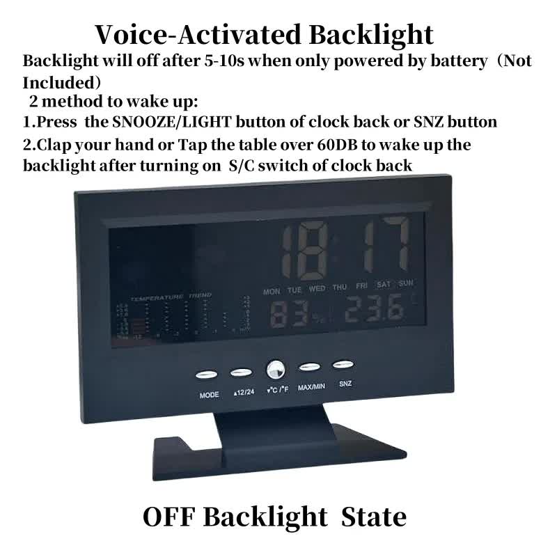 Digital Weather Forecast Clock With Alarm Clock - Color LCD Display with Date view 5