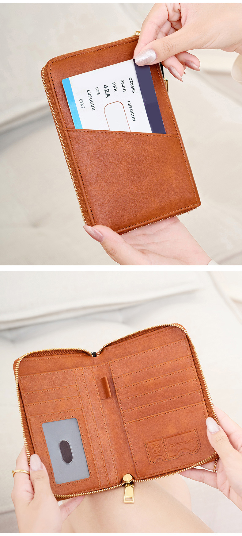 Peacock Blue RFID Blocking Travel Passport Holder - Multi-functional view 3