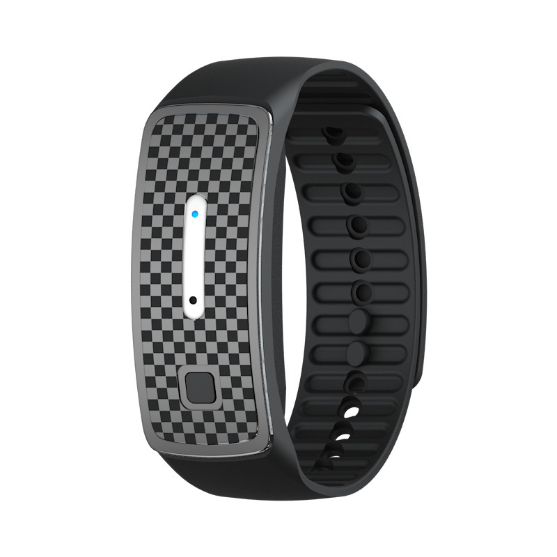 2-Pack Black Portable Ultrasonic Mosquito Repellent Bracelet - Watch Style