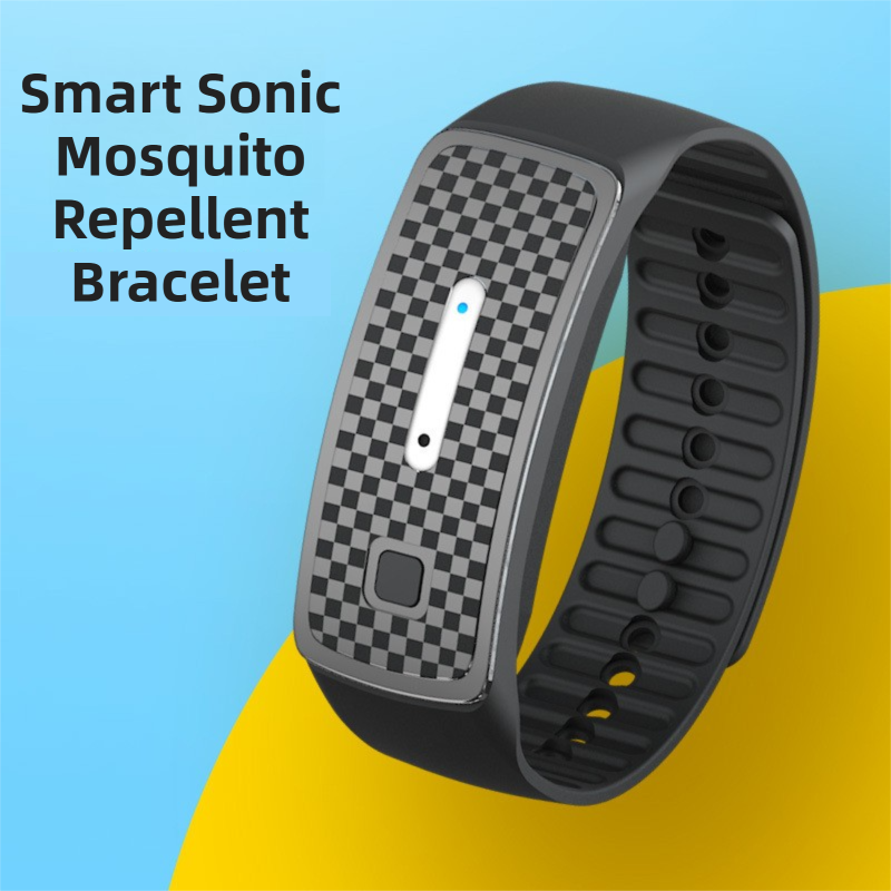 2-Pack Black Portable Ultrasonic Mosquito Repellent Bracelet - Watch Style view 2