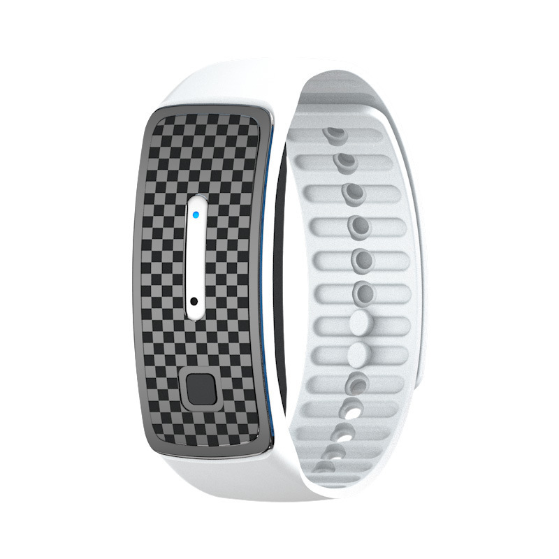 2-Pack White Portable Ultrasonic Mosquito Repellent Bracelet - Watch Style