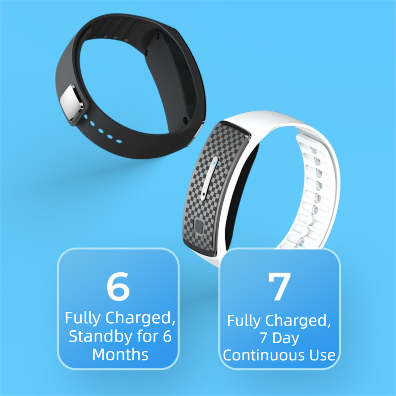 2-Pack White Portable Ultrasonic Mosquito Repellent Bracelet - Watch Style view 3