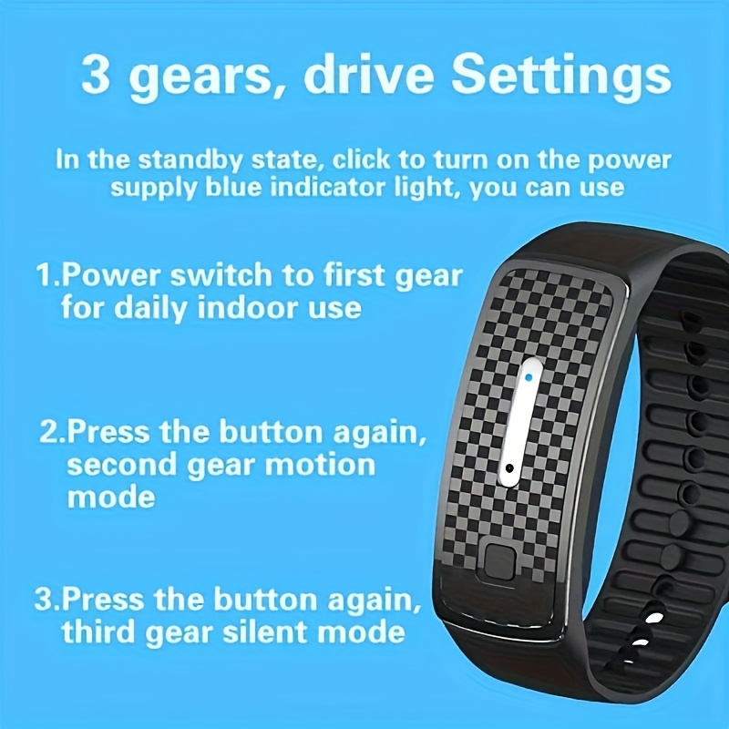 2-Pack White Portable Ultrasonic Mosquito Repellent Bracelet - Watch Style view 4