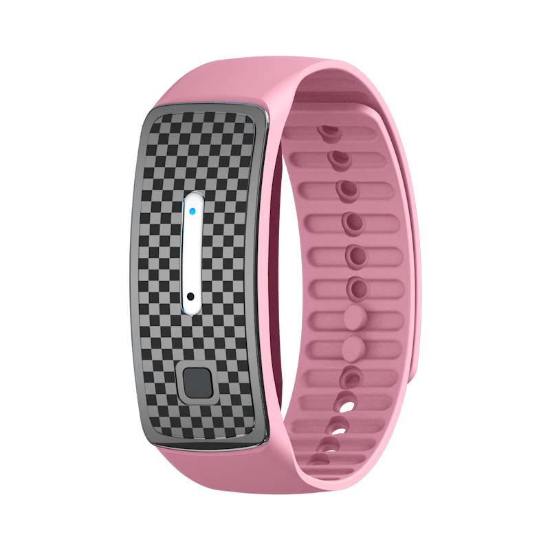 2-Pack Pink Portable Ultrasonic Mosquito Repellent Bracelet - Watch Style