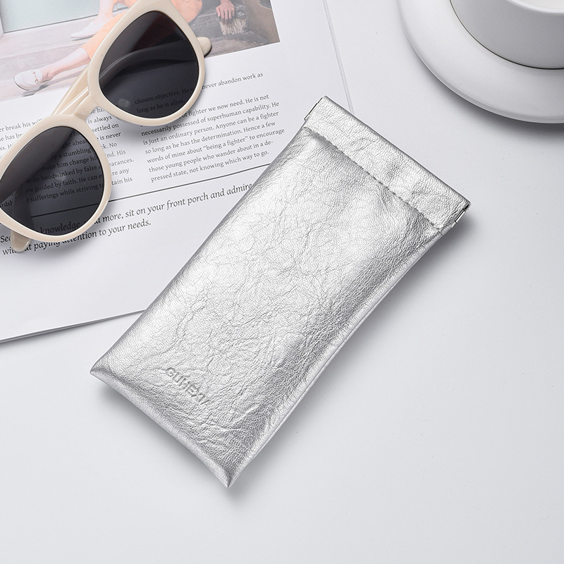 3-Pack Sliver Retro Texture Eyeglass Cases - PU Leather Anti-Pressure Glasses