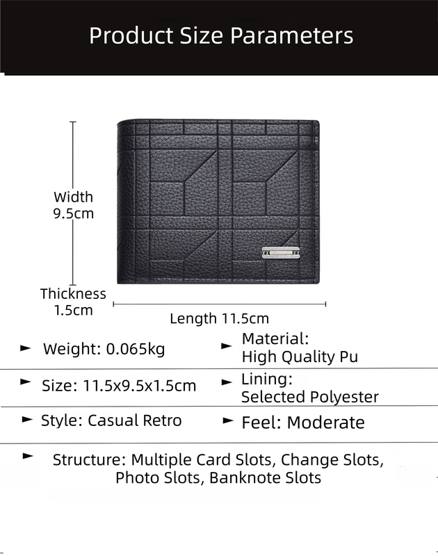 2-Pack Light Brown Men's Ultra-Thin PU Leather Wallet - Compact & Stylish view 4
