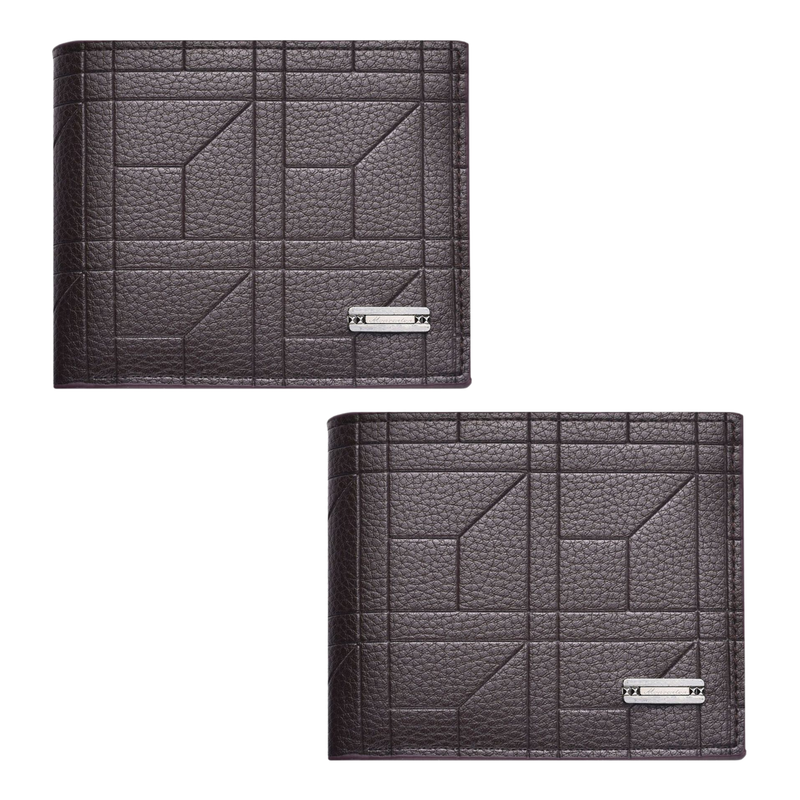 2-Pack Dark Brown Men's Ultra-Thin PU Leather Wallet - Compact & Stylish