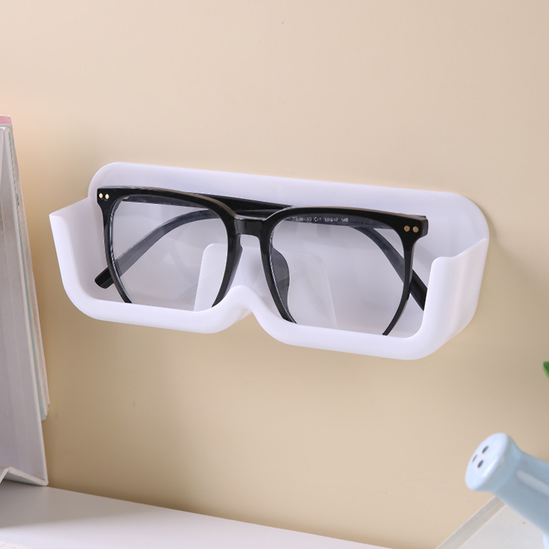 3-Pack Wall-Mounted Glasses Organizer - PET Bedside Bathroom Eyewear Storage Shelf