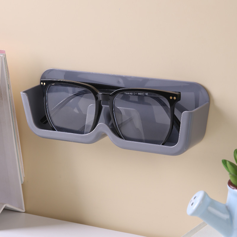 3-Pack Wall-Mounted Glasses Organizer - PET Bedside Bathroom Eyewear Storage Shelf
