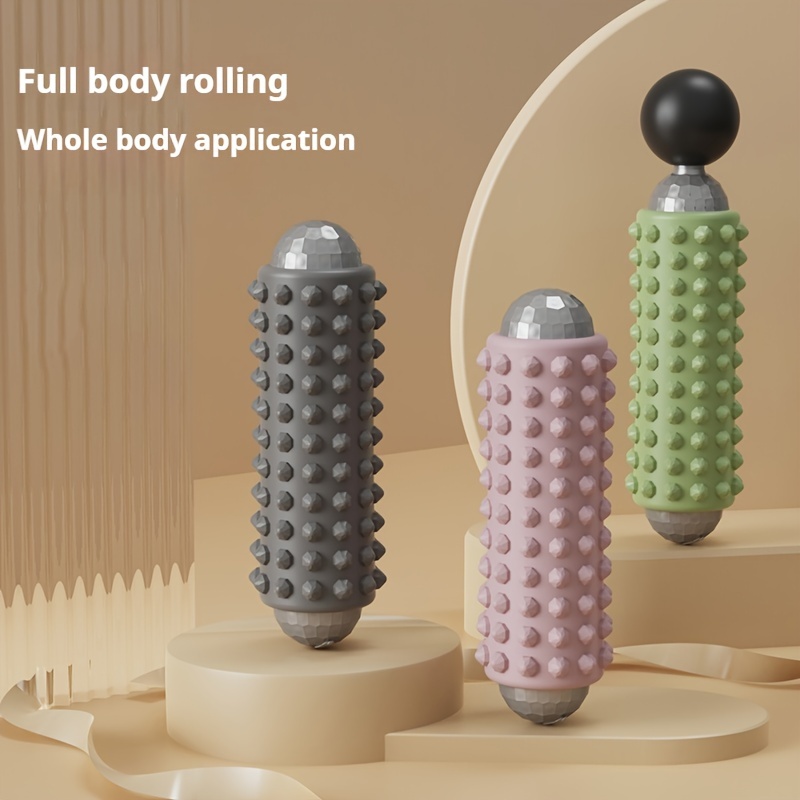 Green Portable Electric Yoga Massage Roller - Handheld Fitness Recovery Tool view 5