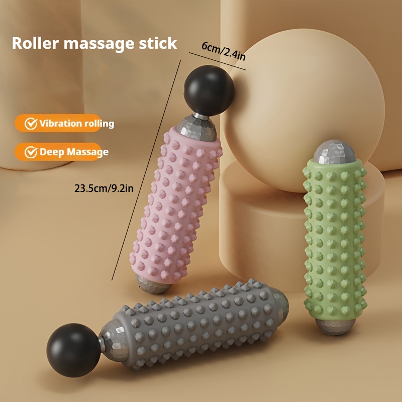 Grey Portable Electric Yoga Massage Roller - Handheld Fitness Recovery Tool view 3
