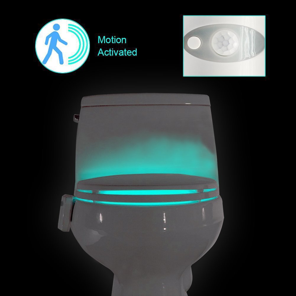 2-Pack 8-Color LED Toilet Night Light - Universal Fit Smart Motion Activated view 3