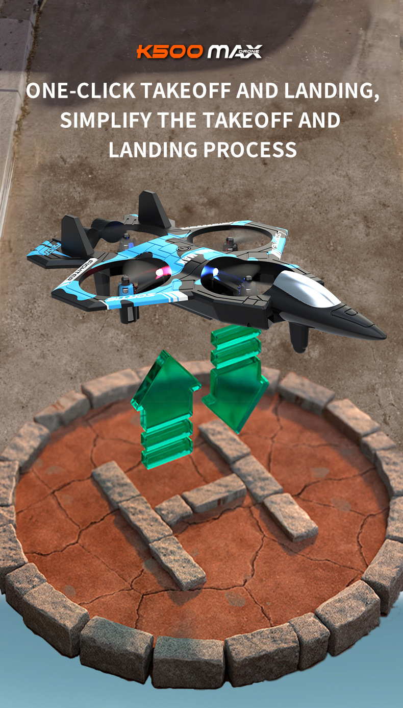 Camouflage Green 2.4G Remote Control Stunt Fighter Drone - Manual Toss Launch view 7