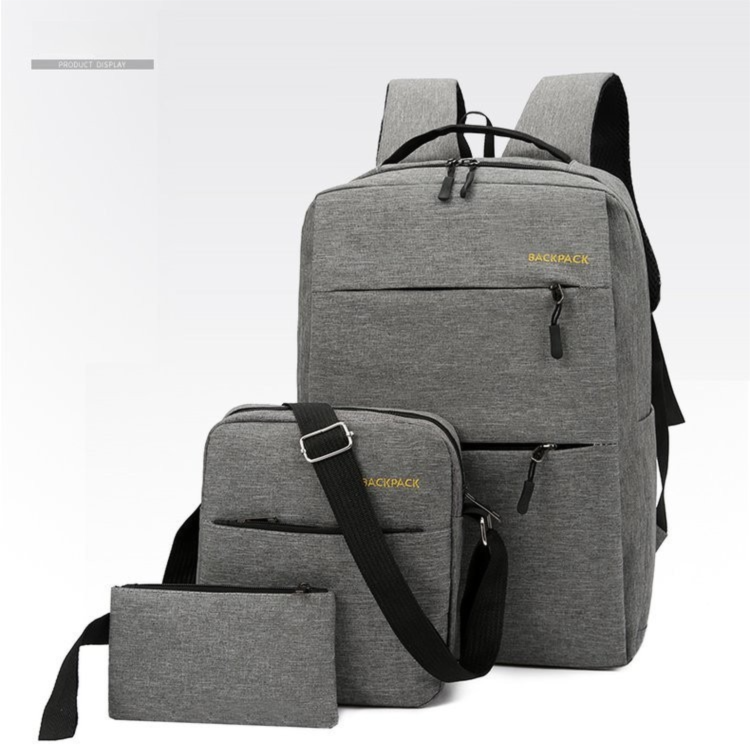 Grey 3-PCS Multi-Functional & Lightweight Backpacks Set for Students - Large
