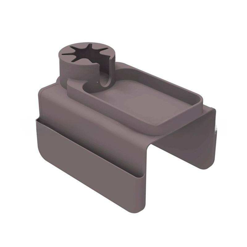 Brown Waterproof Silicone Couch Armrest Cup Holder Tray - Non-Slip & Anti-Spill — image 1