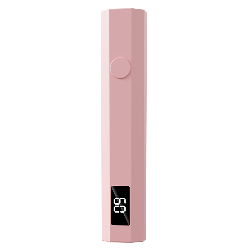 Pink Mini Handheld LED/UV Manicure Light with Digital Display - Portable
