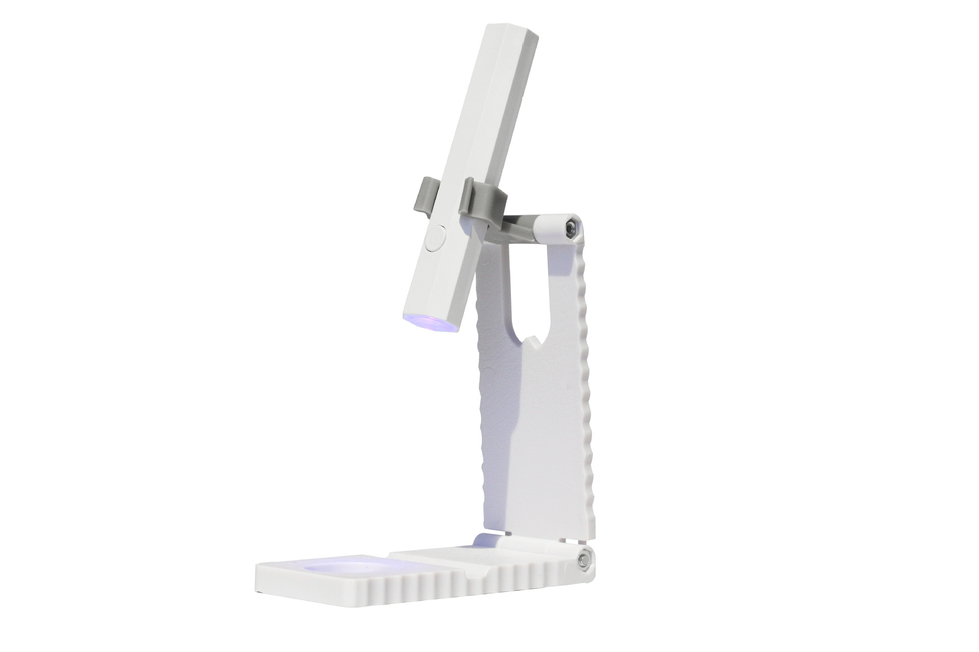 White Mini Handheld LED/UV Manicure Light with Digital Display & Fixed Stand
