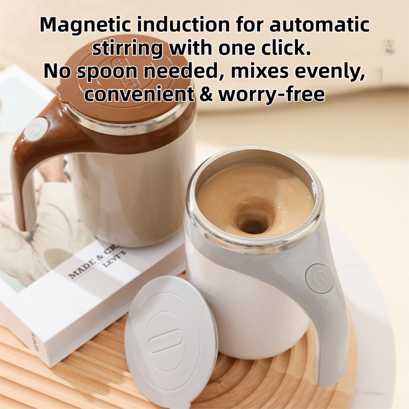 380ML Coffee-Brown Magnetic Self-Stirring Coffee Mug - USB Charging view 2