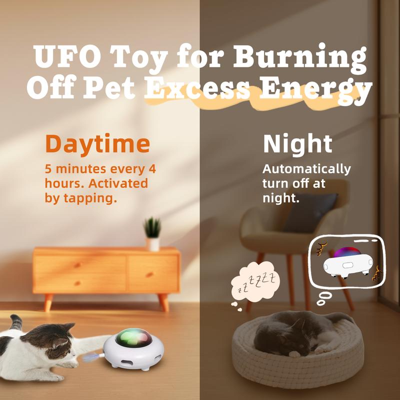Smart Electric UFO Automatic Cat Toy - Self-Playing Teaser with 5 Rotating view 2