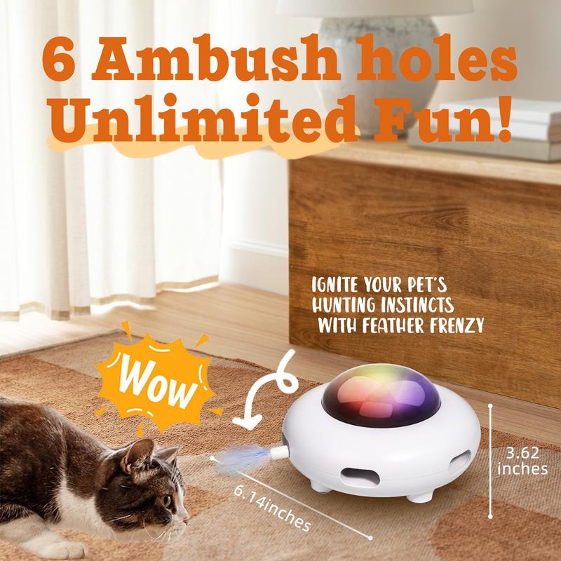 Smart Electric UFO Automatic Cat Toy - Self-Playing Teaser with 5 Rotating view 6