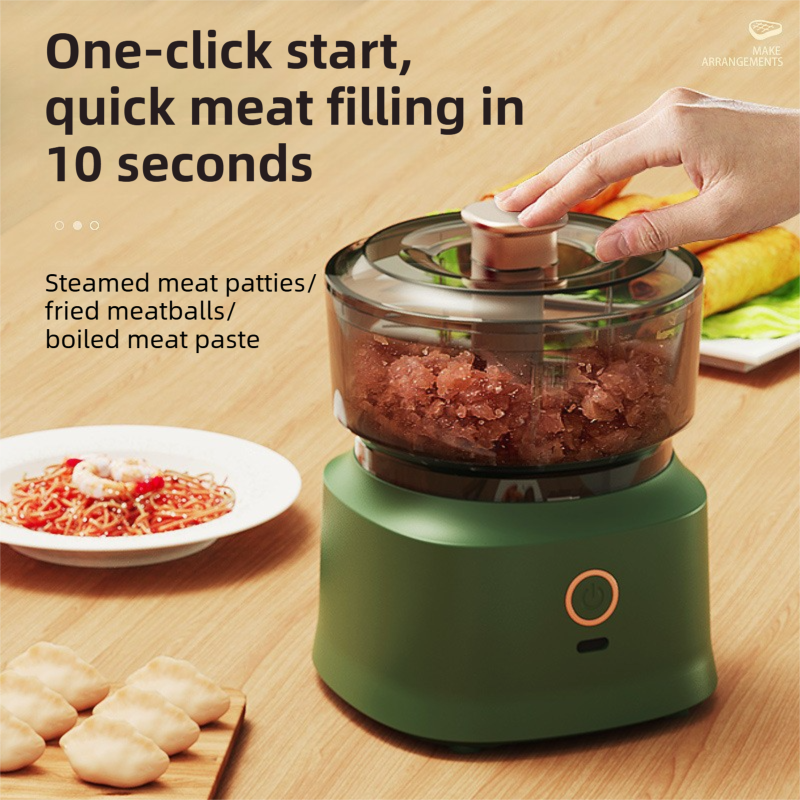 Green Wireless Electric Kitchen Grinder - Portable 150ml Baby Food Maker with view 3