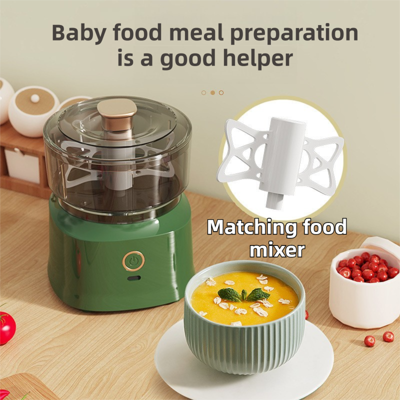 Green Wireless Electric Kitchen Grinder - Portable 150ml Baby Food Maker with view 4