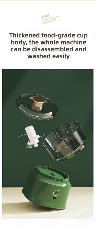 Green Wireless Electric Kitchen Grinder - Portable 150ml Baby Food Maker with view 5