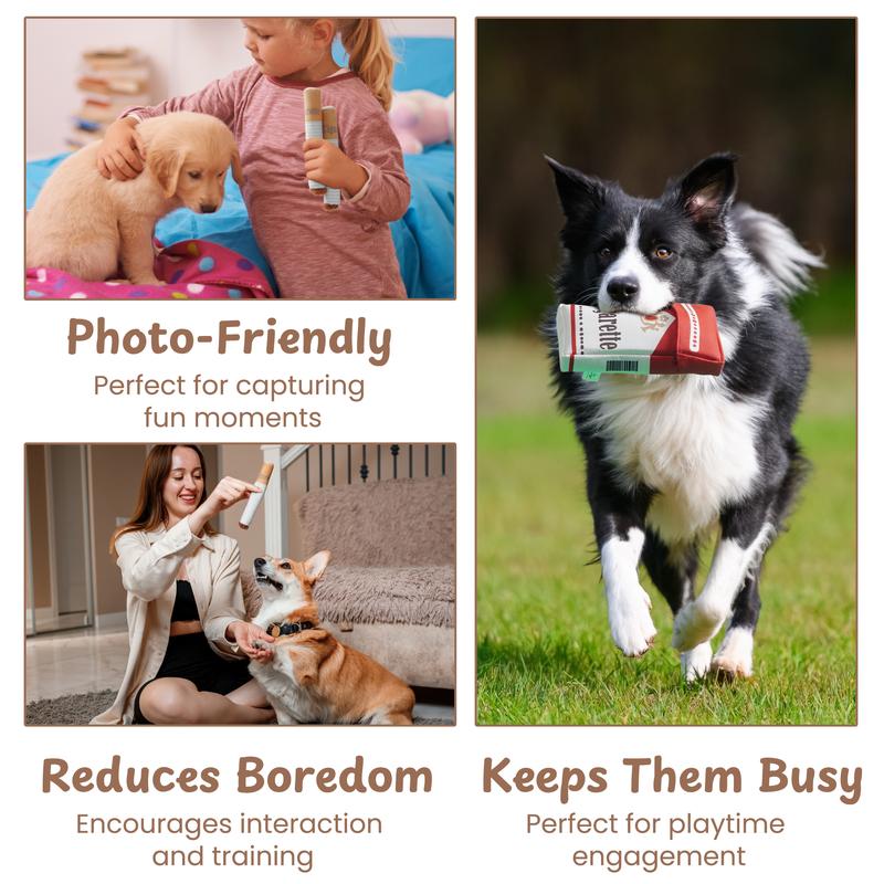 2-Pack Funny Cigarette Box Squeaky Dog Toy - Soft Plush Interactive Molar Toy view 2