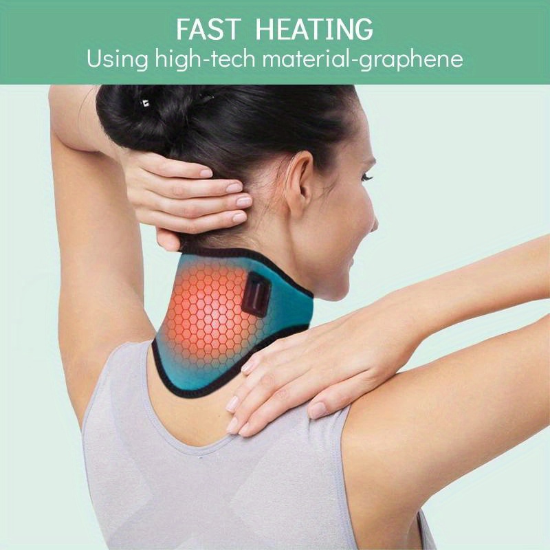 Green USB Electric Heated Neck Brace with 3-Level Temperature - Portable view 3