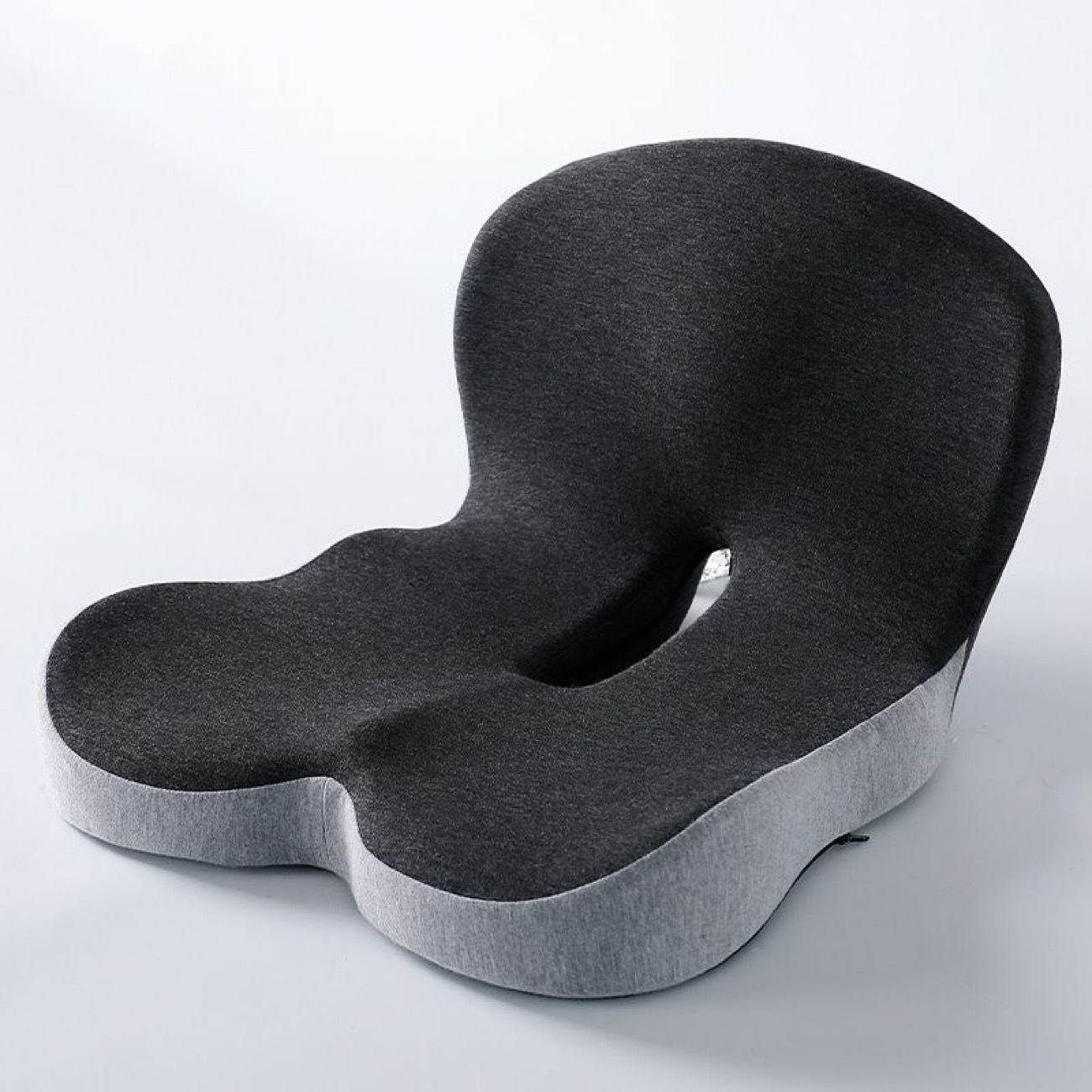 Black-Grey Ergonomic Memory Foam Seat Cushion & Lumbar Support(44x42x32CM)