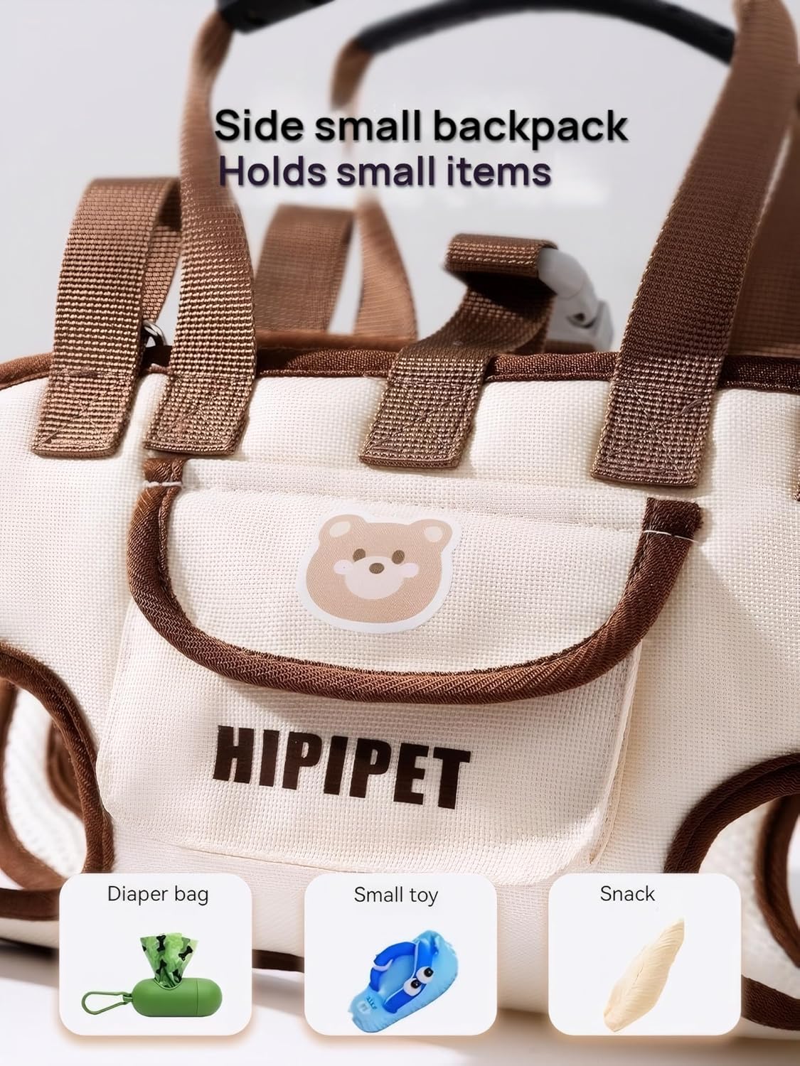 Beige 4-in-1 Multi-Functional Pet Carrier Bag with Detachable Strap & 1.5M view 6