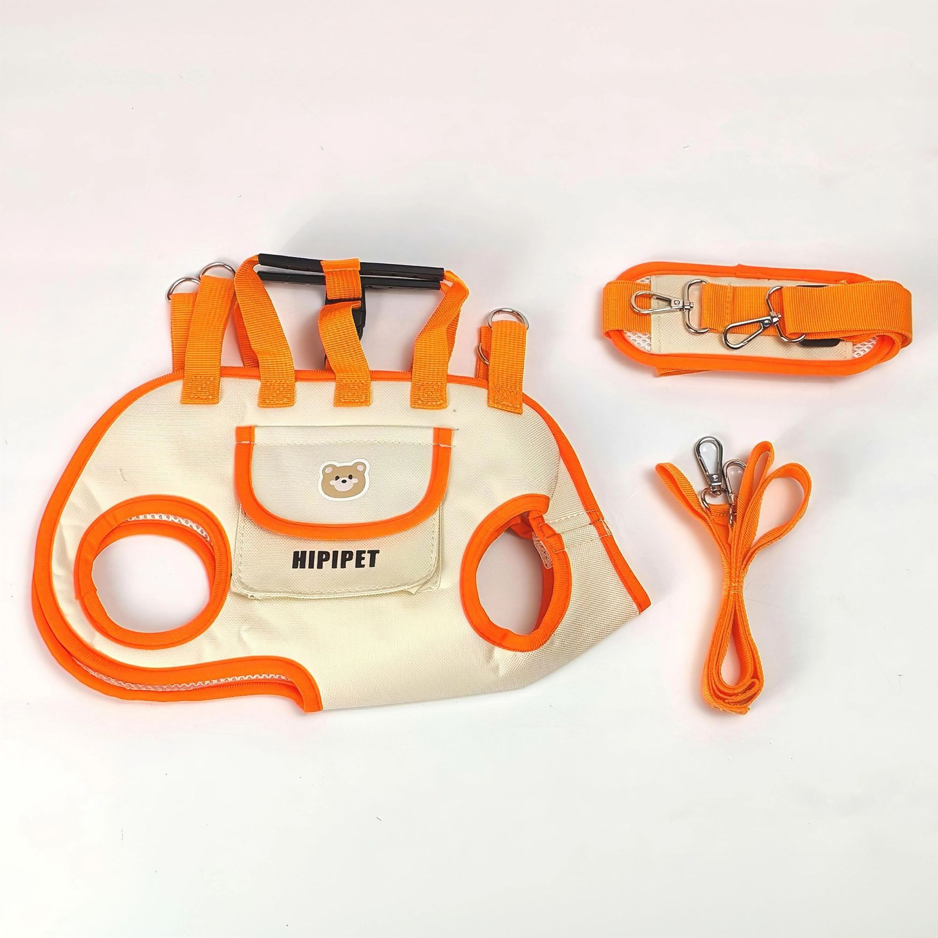 Orange 4-in-1 Multi-Functional Pet Carrier Bag with Detachable Strap & 1.5M