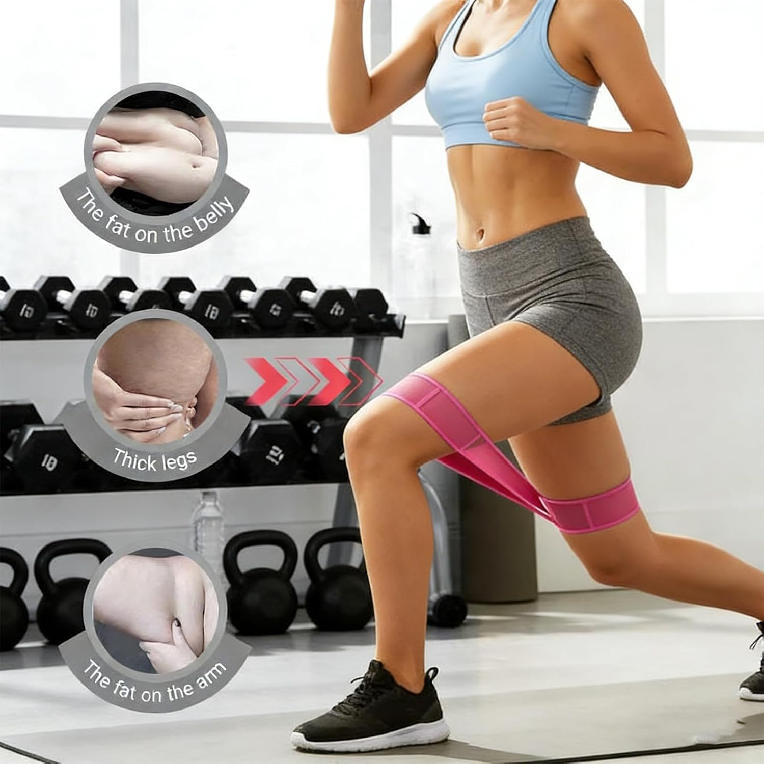 2-Pack Pink 12-Loop Numbered Yoga Stretch Strap(4x138CM) - Durable view 4