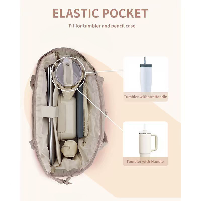 White Quilted Puffer Nylon Tote/Laptop Bag for Women with Internal Cup Holder view 2