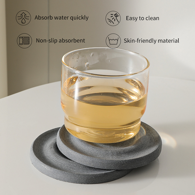 6-Pack Grey Instant Dry Diatomite Square Coaster Tray(10x10CM) view 4