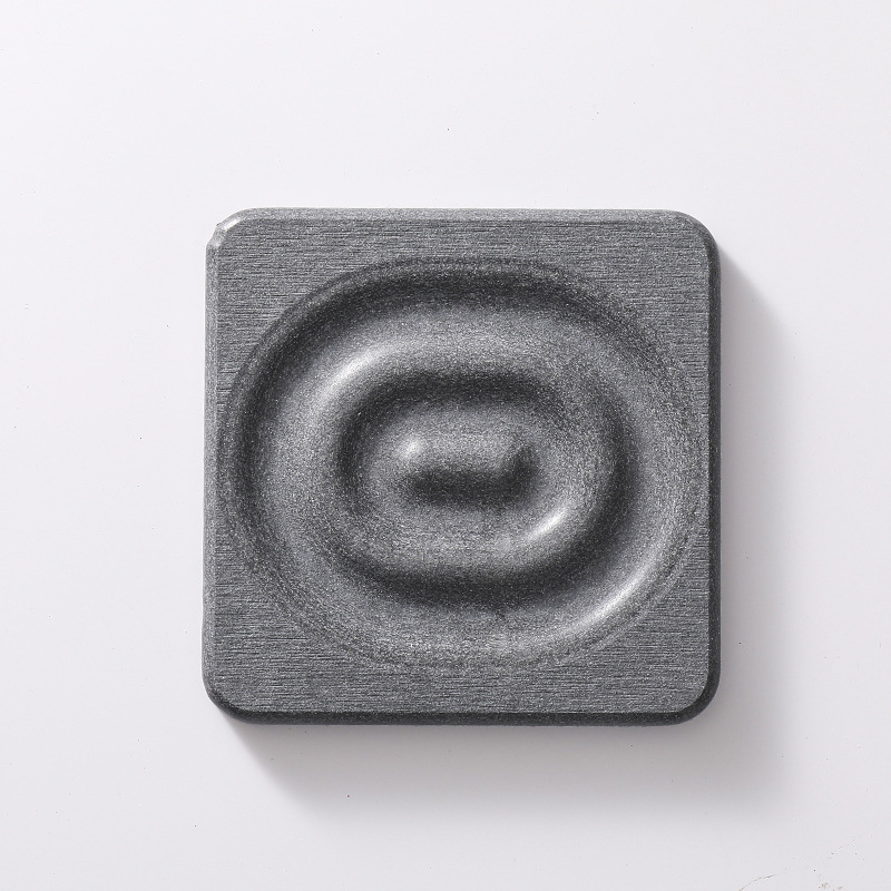 6-Pack Dark Grey Instant Dry Diatomite Square Coaster Tray(10x10CM)