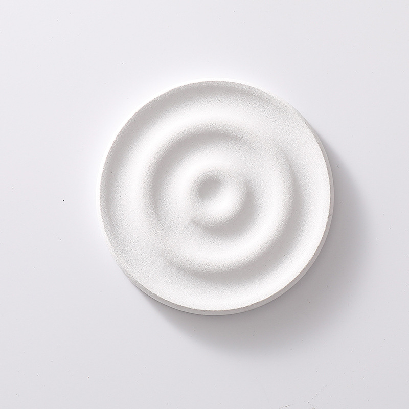 6-Pack White Instant Dry Diatomite Round Coaster Tray(10x10CM)