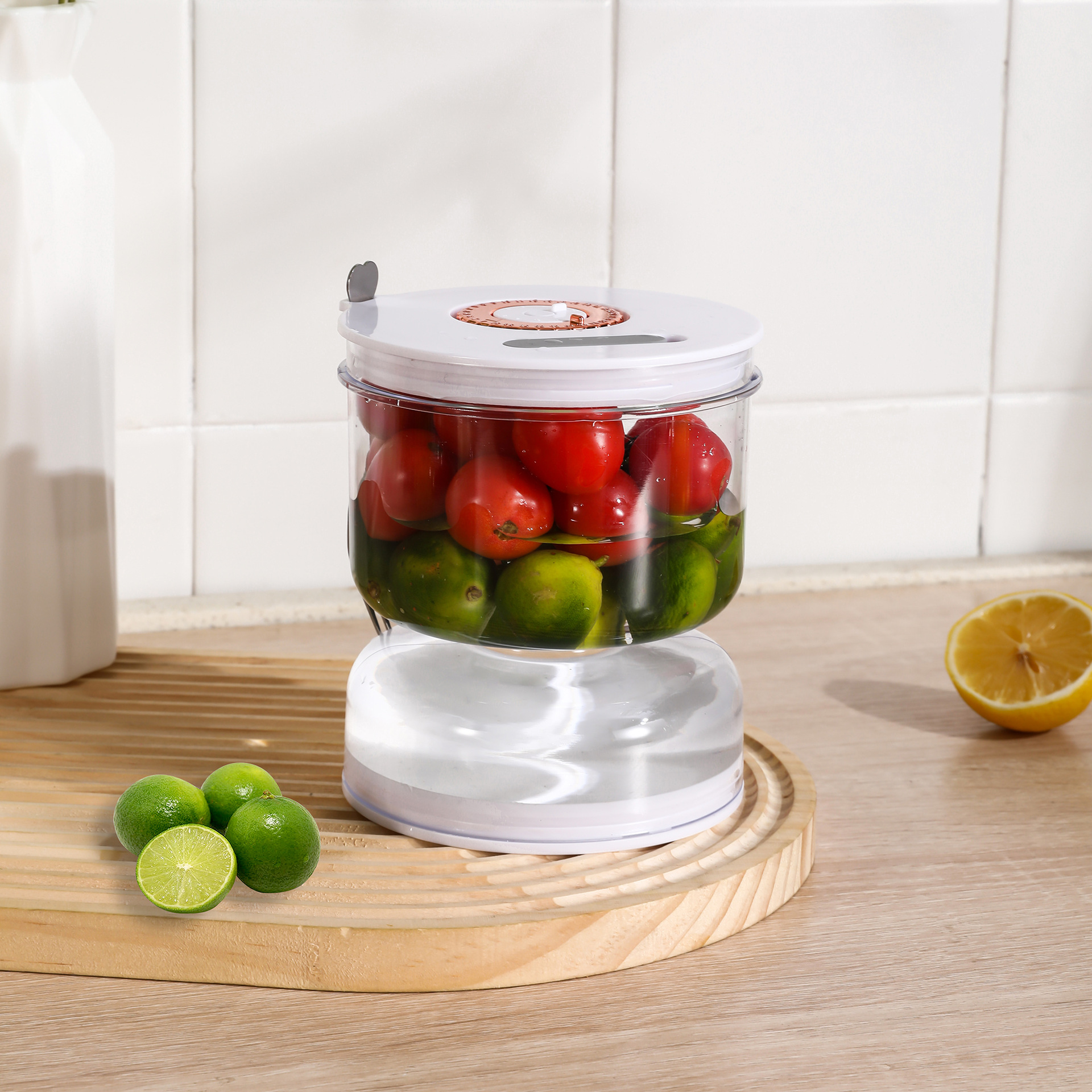 Food-Grade Pickle Hourglass Jar with Strainer Flip - 200ml Compact Kitchen Wet
