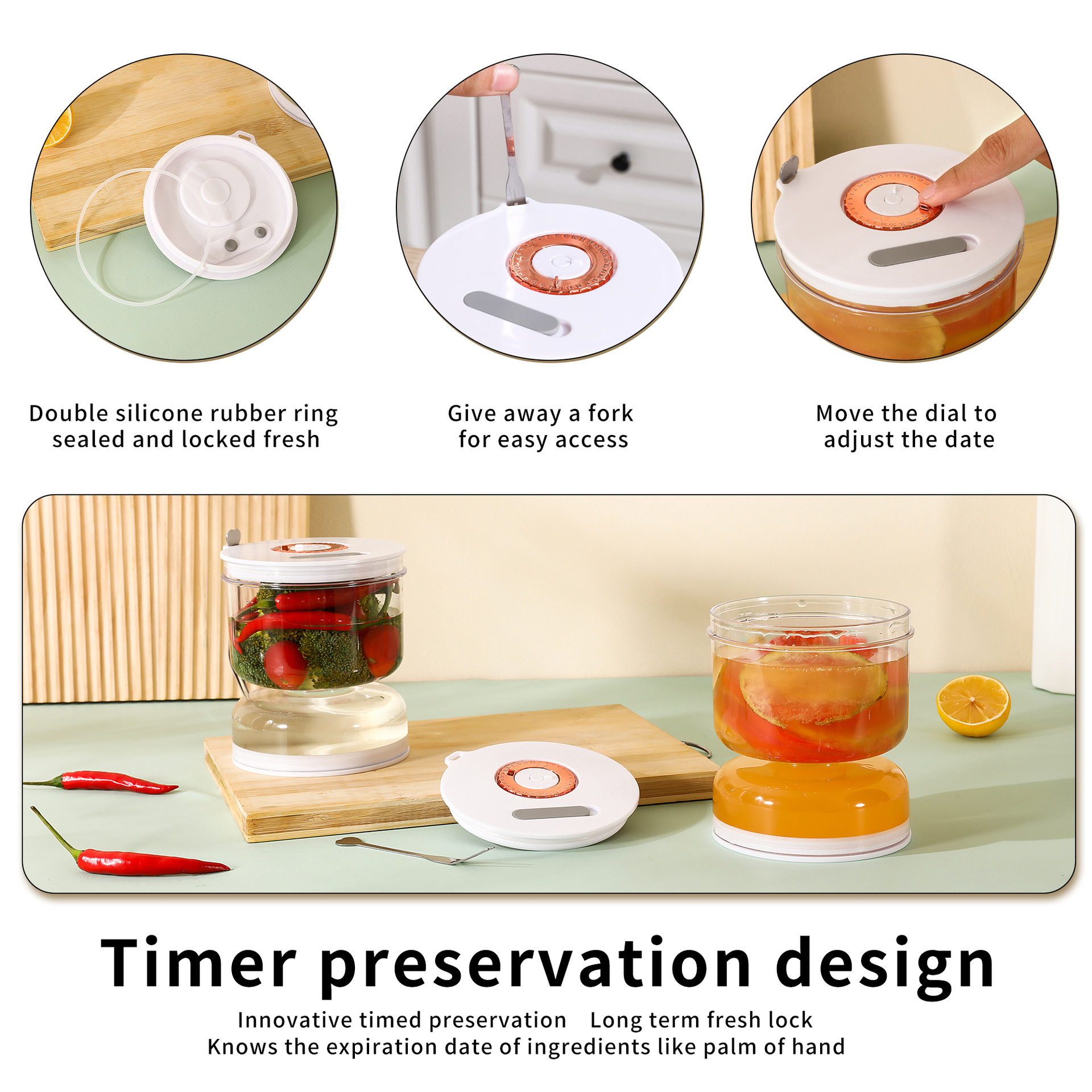 Food-Grade Pickle Hourglass Jar with Strainer Flip - 200ml Compact Kitchen Wet view 5
