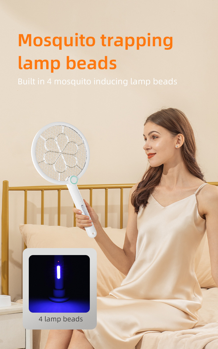 2-in-1 Foldable Electric Mosquito Swatter & UV Light Killer Lamp with 180° view 4