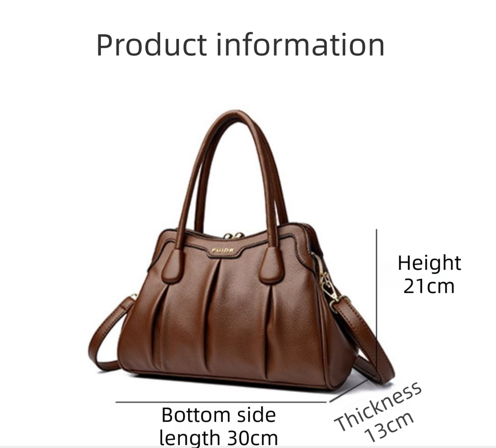 Black Women's Premium Wear-Resistant Leather Shoulder Bag - Vintage Frame view 2